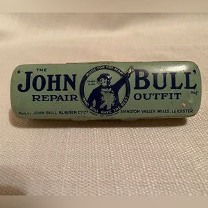 Antique 1950’s The John Bull Repair Outfit Tin Instruction Card & Rubber Patch